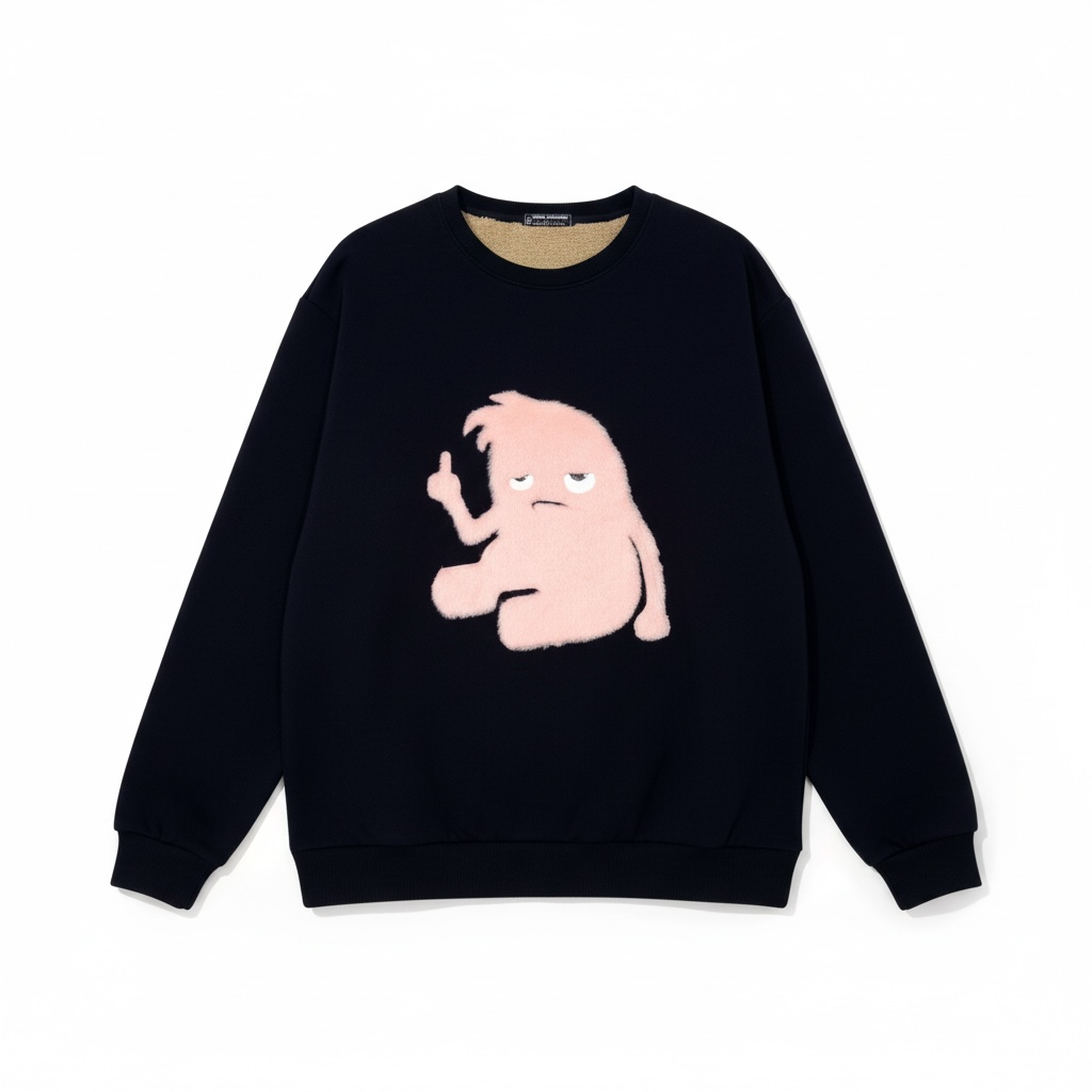 Toad - Pink on Black Crewneck